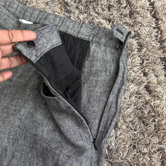 J. Jill Love Linen wide leg crop side zip black gray linen pants sz 2X - Picture 9 of 12